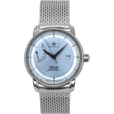 Zeppelin Atlantic Stainless Steel Ice Blue Dial Automatic 8462M6 Men's Watch
