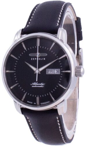 Zeppelin Atlantic Black Dial Leather Strap Automatic 8466-2 84662 Men's Watch