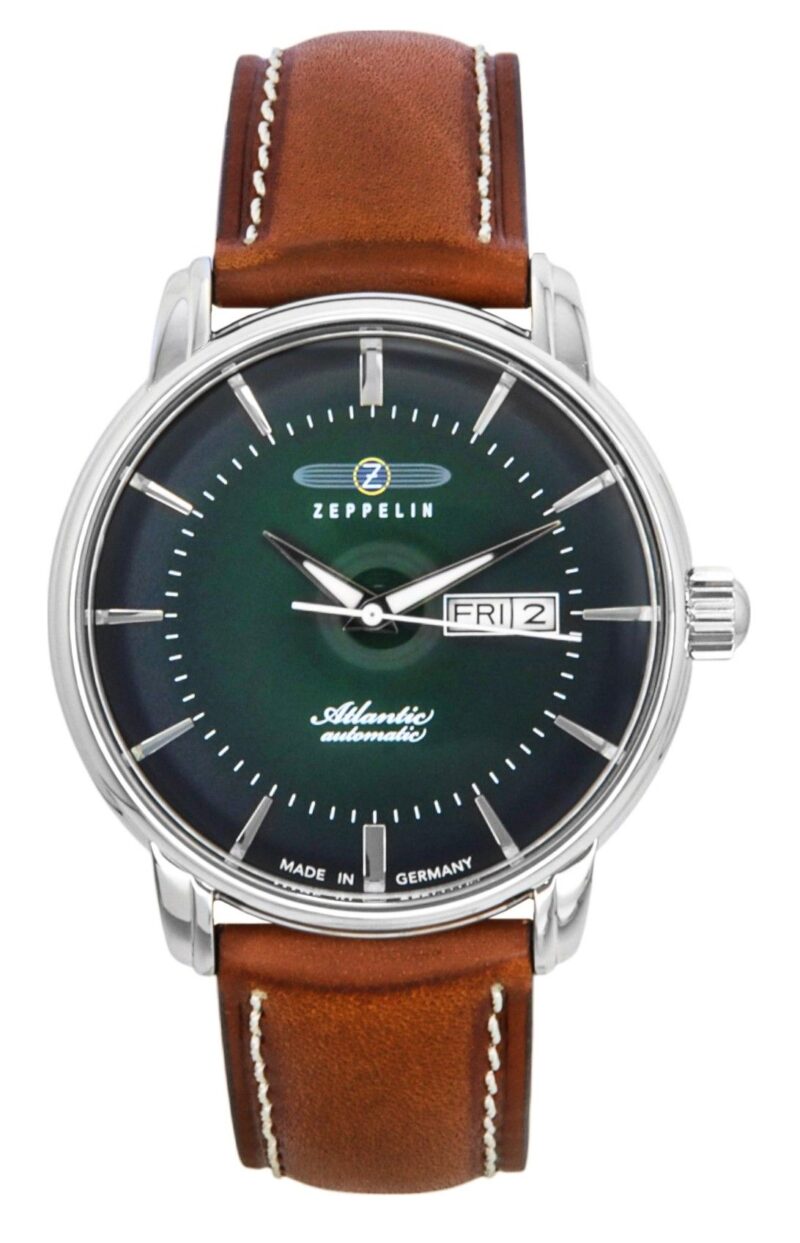 Zeppelin Atlantic Brown Leather Strap Green Dial Automatic 84664 Men's Watch Zeppelin Atlantic Brown Leather Strap Green Dial Automatic 84664 Men's Watch