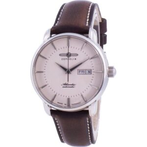 Zeppelin Atlantic Beige Dial Leather Strap Automatic 8466-5 84665 Men's Watch