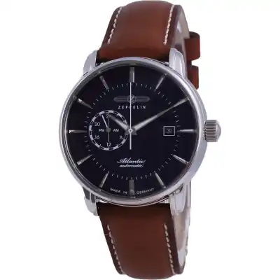 Zeppelin Atlantic Blue Dial Leather Automatic 8470-3 84703 Men's Watch