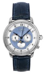 Zeppelin Friedrichshafen Blue Leather Strap Blue Dial Quartz 85363 Men's Watch