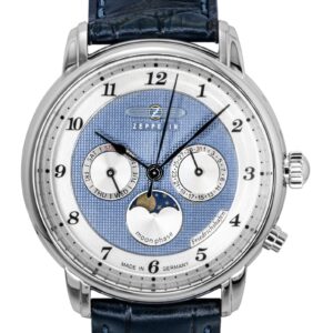 Zeppelin Friedrichshafen Blue Leather Strap Blue Dial Quartz 85363 Men's Watch