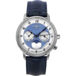 Zeppelin Friedrichshafen Moon Phase Leather Strap Blue Dial Quartz 85373 Women's Watch