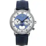 Zeppelin Friedrichshafen Moon Phase Leather Strap Blue Dial Quartz 85373 Women's Watch