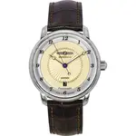 Zeppelin Friedrichshafen Leather Strap Gold Tone Dial Automatic 85565 Men's Watch