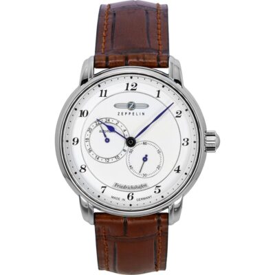 Zeppelin Friedrichshafen Leather Strap White Dial Automatic 85681 Men's Watch
