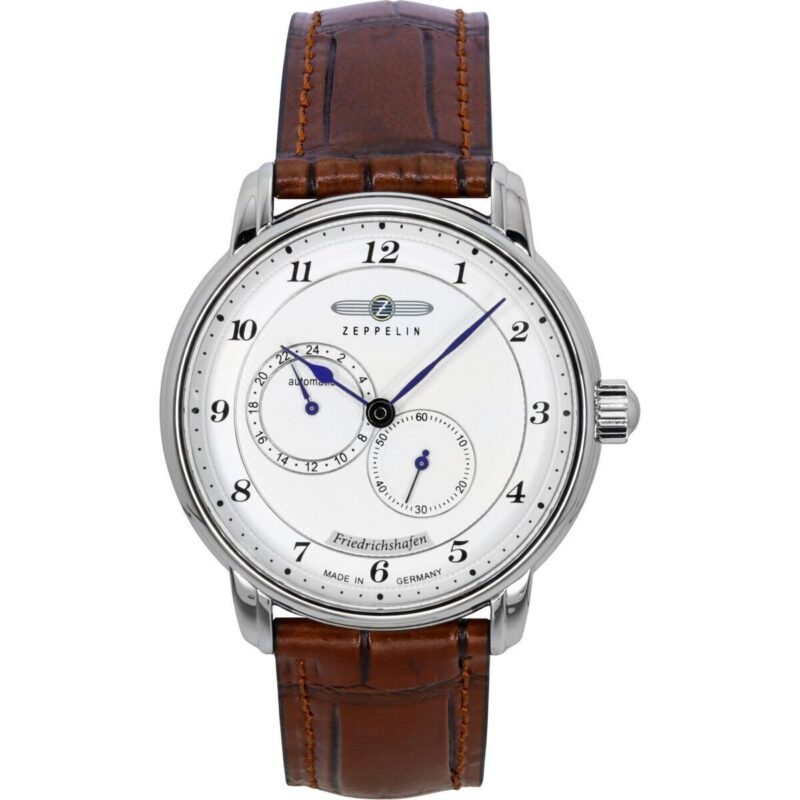 Zeppelin Friedrichshafen Leather Strap White Dial Automatic 85681 Men's Watch