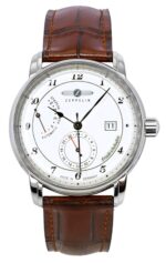 Zeppelin Friedrichshafen Leather Strap White Dial Automatic 85901 Men's Watch