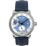 Zeppelin Friedrichshafen Leather Strap Blue Dial Automatic 85903 Men's Watch