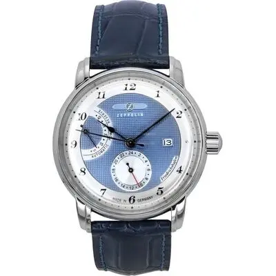 Zeppelin Friedrichshafen Leather Strap Blue Dial Automatic 85903 Men's Watch
