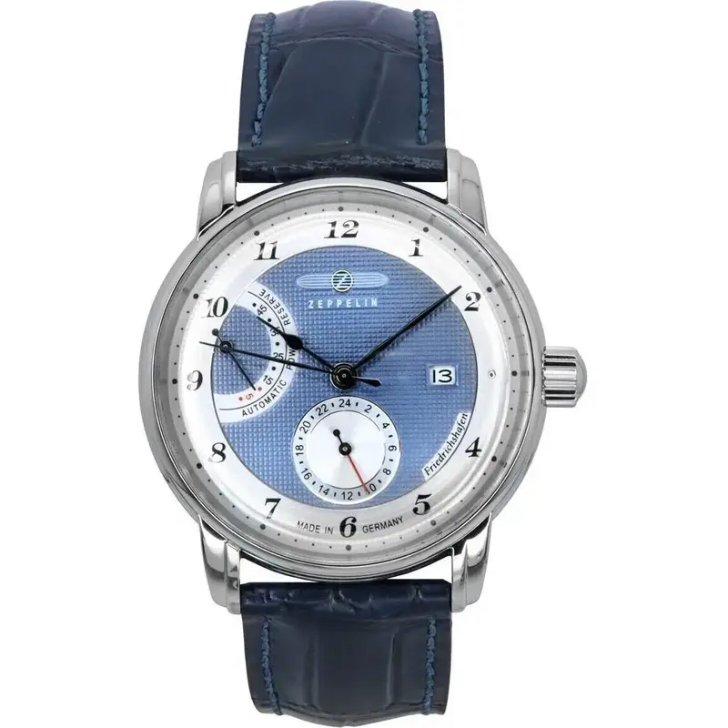 Zeppelin Friedrichshafen Leather Strap Blue Dial Automatic 85903 Men's Watch