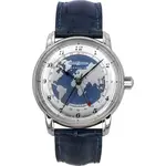 Zeppelin Friedrichshafen GMT Leather Strap Blue Dial Automatic 85963 Men's Watch