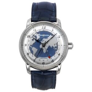 Zeppelin Friedrichshafen GMT Leather Strap Blue Dial Automatic 85963 Men's Watch