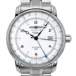 Zeppelin 100 Jahre GMT Stainless Steel Silver Dial Automatic 8666MB1 Men's Watch