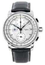 Zeppelin 100 Jahre Chronograph Leather Strap Silver Dial Quartz 86701 Men's Watch