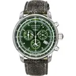 Zeppelin 100 Jahre Chronograph Leather Strap Green Dial Quartz 86804 Men's Watch