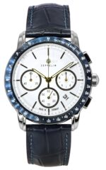 Zeppelin New York Chronograph Leather Strap White Dial Quartz 88781 Men's Watch