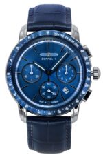 Zeppelin New York Chronograph Leather Strap Blue Dial Quartz 88783 Men's Watch