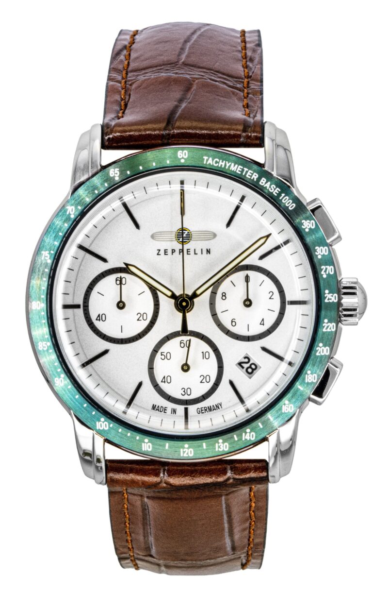 Zeppelin New York Chronograph Leather Strap White Dial Quartz 88784 Men's Watch Zeppelin New York Chronograph Leather Strap White Dial Quartz 88784 Men's Watch