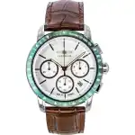 Zeppelin New York Chronograph Leather Strap White Dial Quartz 88784 Men's Watch