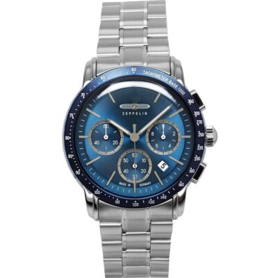 Zeppelin New York Chronograph Stainless Steel Blue Dial Quartz 8878MB3 Men's Watch