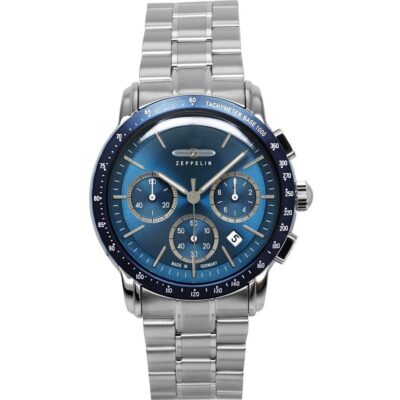 Zeppelin New York Chronograph Stainless Steel Blue Dial Quartz 8878MB3 Men's Watch