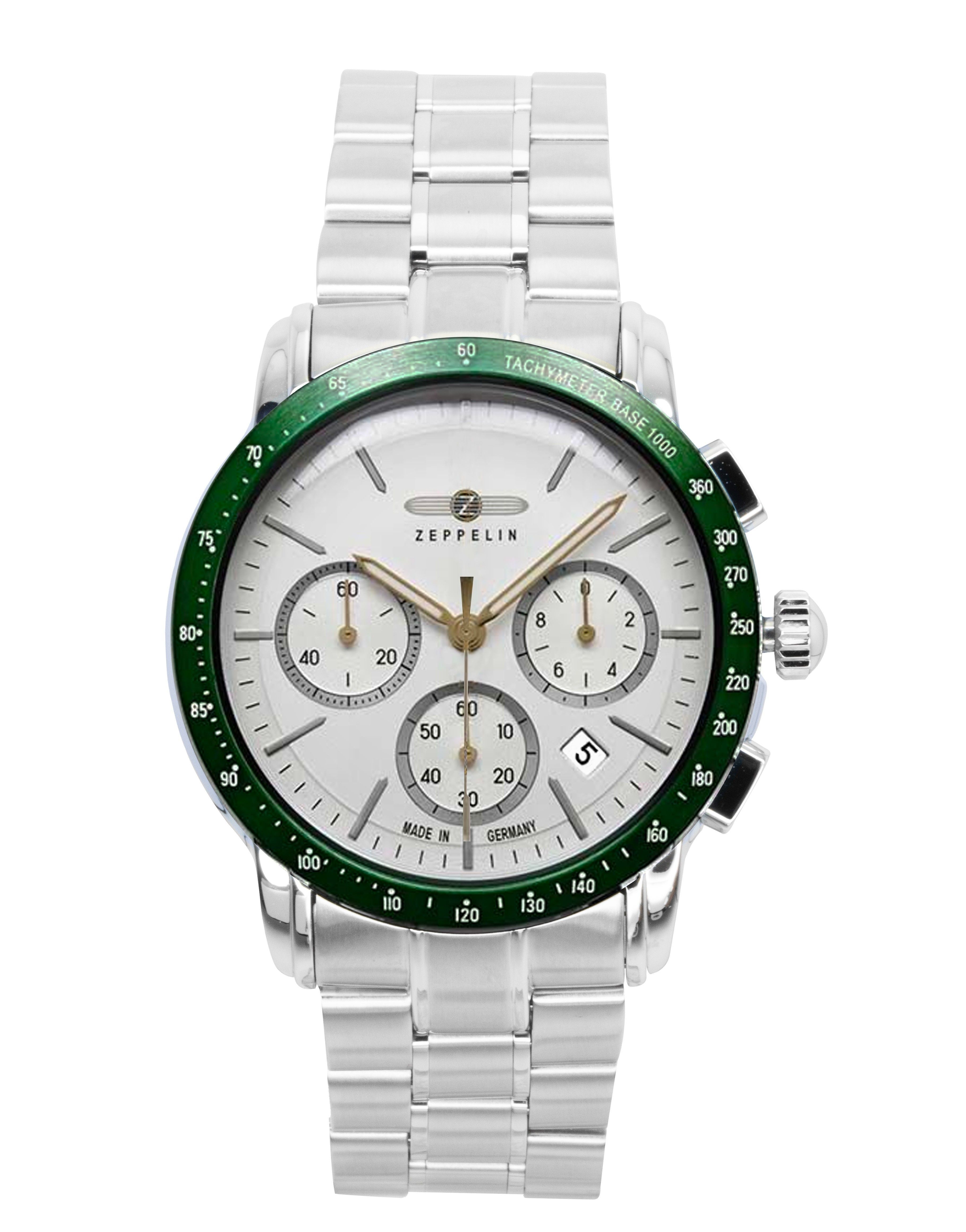 Zeppelin New York Chronograph Stainless Steel White Dial Quartz 8878MB4 Men's Watch