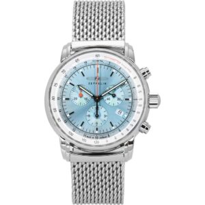 Zeppelin LZ14 Marine Chronograph Stainless Steel Ice Blue Dial Quartz 8886M3 Men's Watch
