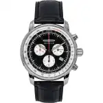 Zeppelin LZ 14 Marine Chronograph Leather Strap Black Dial Quartz 88882 Men's Watch