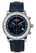 Zeppelin LZ 14 Marine Chronograph Leather Strap Blue Dial Quartz 88883 Men's Watch