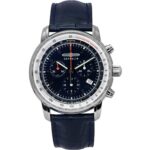 Zeppelin Lz 14 Marine Chronograph Leather Strap Blue Dial Quartz 88883 Men's Watch