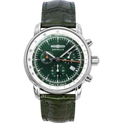 Zeppelin LZ 14 Marine Chronograph Leather Strap Green Dial Quartz 88884 Men's Watch