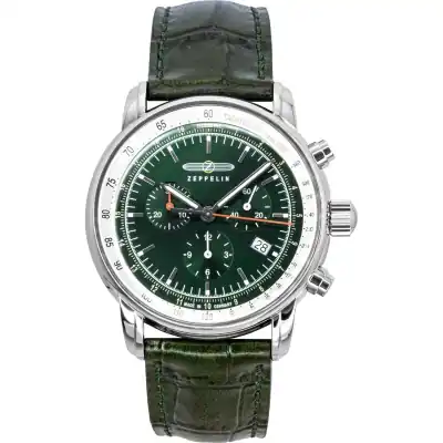 Zeppelin LZ 14 Marine Chronograph Leather Strap Green Dial Quartz 88884 Men's Watch Zeppelin LZ 14 Marine Chronograph Leather Strap Green Dial Quartz 88884 Men's Watch