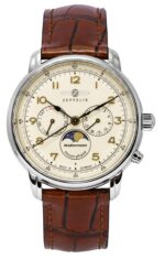 Zeppelin Mediterranean Moon Phase Leather Strap Beige Dial Quartz 96365 Men's Watch