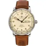 Zeppelin Mediterranee 1921 Leather Strap Beige Dial Automatic 96645 Men's Watch