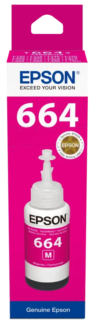 Epson T6643 Ecotank Magenta ink bottle (70ml). 7500 pages @ 5% coverage