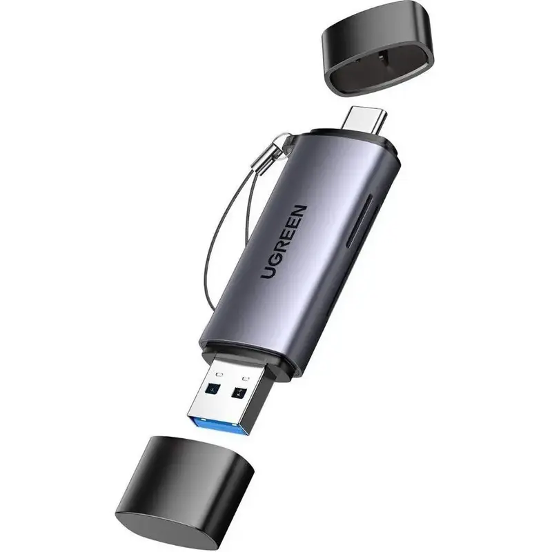 UGREEN CM185-50706 2-in-1 OTG Card Reader | Type-C | USB-A - Silver