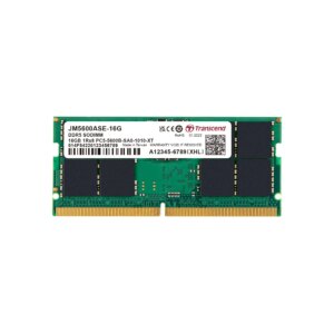 TRANSCEND JET MEMORY 16GB DDR5-5600 NOTEBOOK SO-DIMM 1RX8 CL46  (2Gx8)x8 (JM5600ASE-16G)