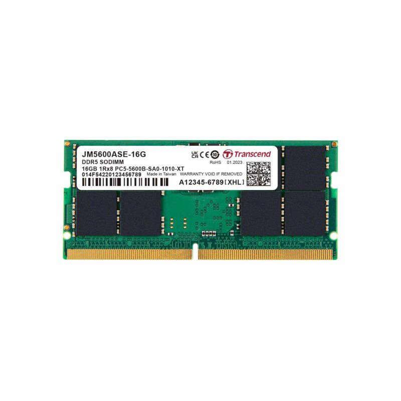 dc93925a14da562834c19fa69323dc05 TRANSCEND JET MEMORY 16GB DDR5-5600 NOTEBOOK SO-DIMM 1RX8 CL46 (2Gx8)x8 (JM5600ASE-16G)