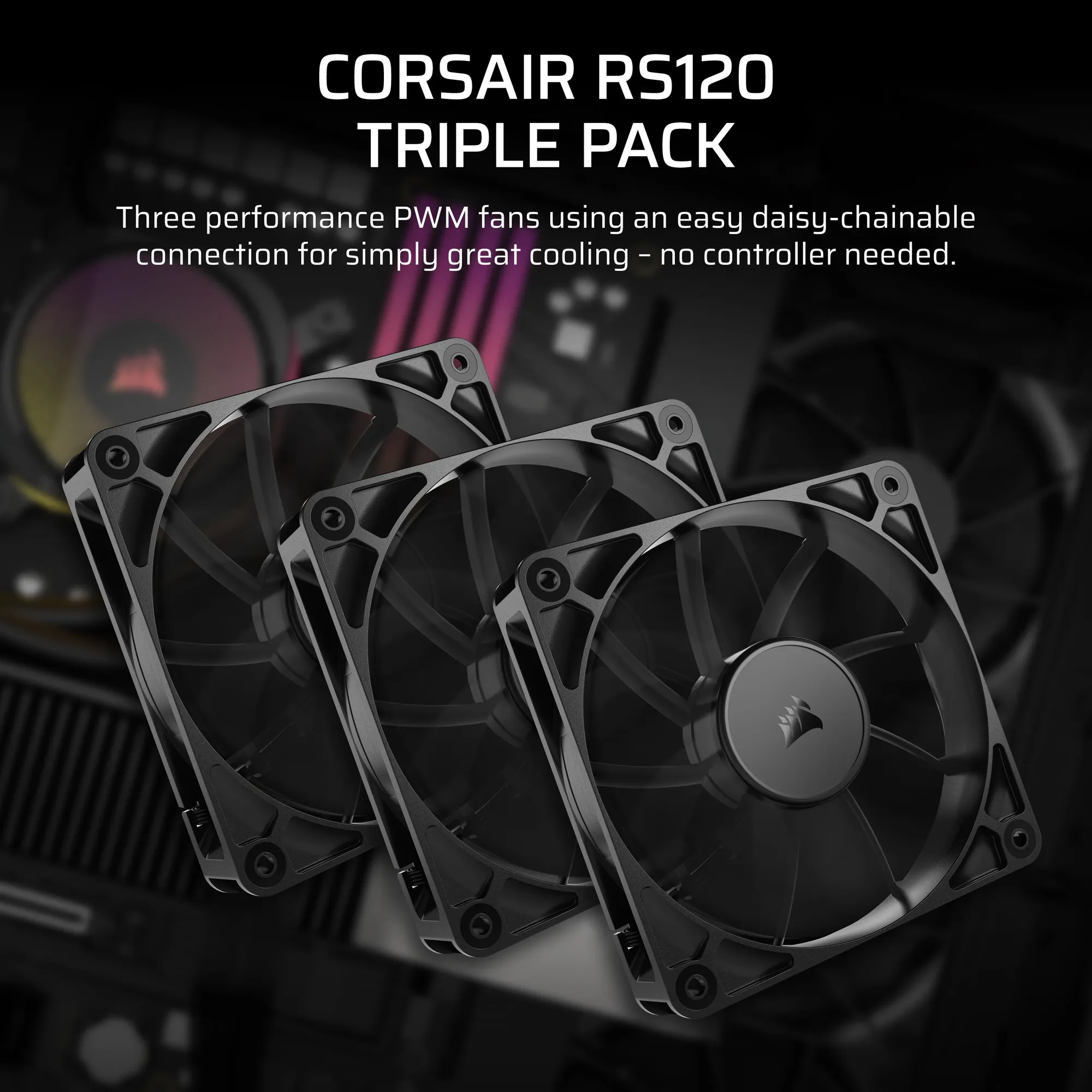Corsair RS120 120mm PWM Fans Triple Pack 7 Corsair RS120 120mm PWM Fans Triple Pack - Image 7