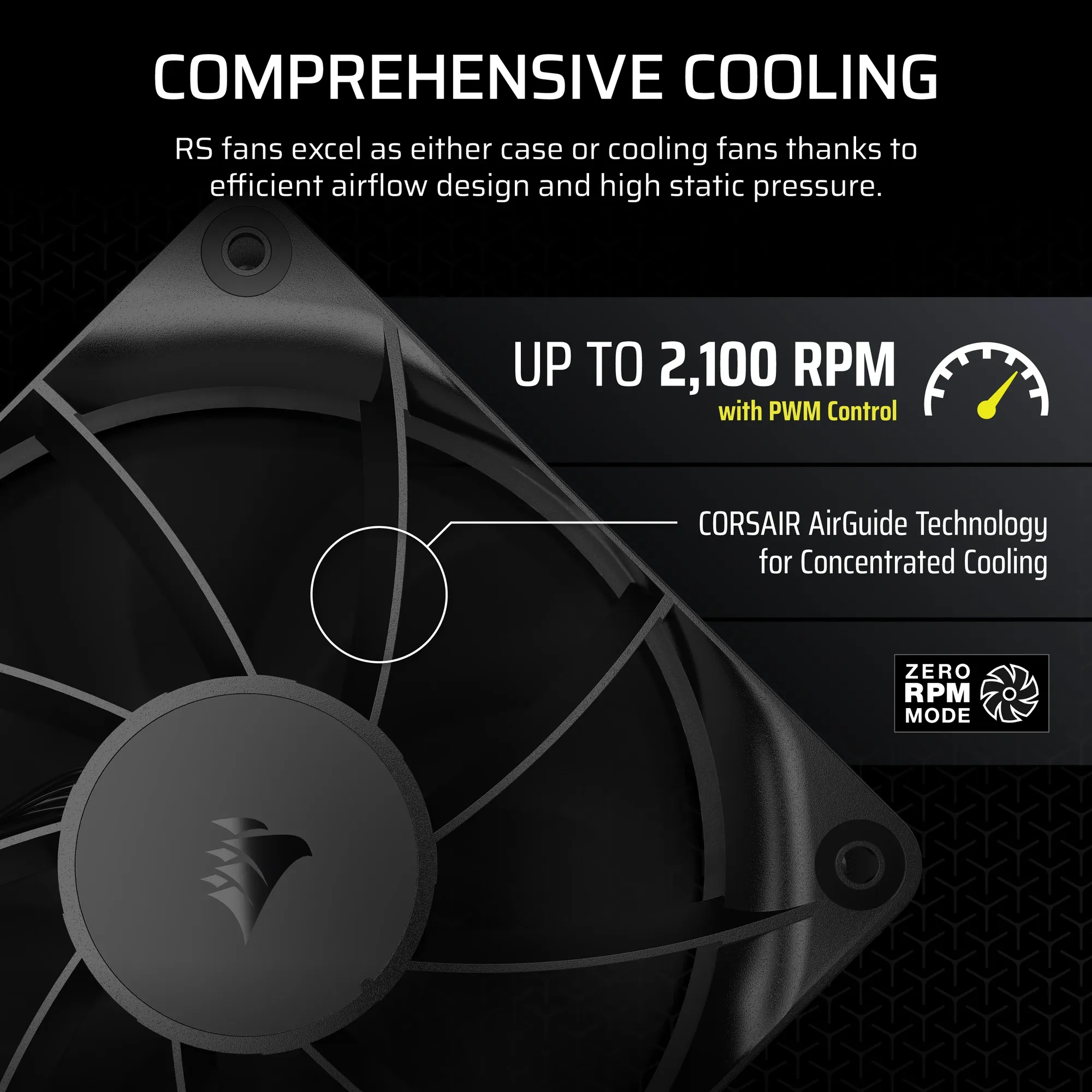 Corsair RS120 120mm PWM Fans Triple Pack 10 Corsair RS120 120mm PWM Fans Triple Pack - Image 10