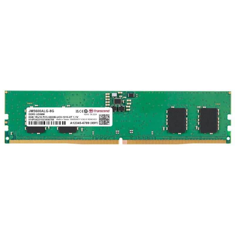 TRANSCEND JET MEMORY 8GB DDR5-5600 LONG DIMM 2RX8 CL46 (1Gx16)x4 (JM5600ALG-8G)