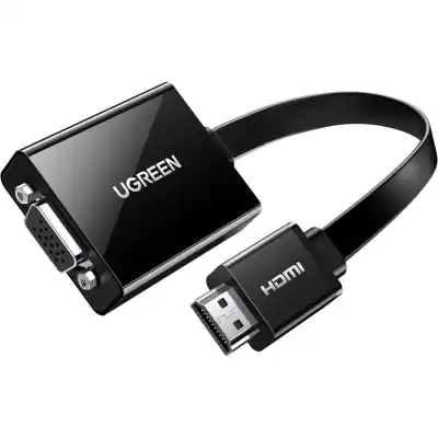 UGREEN HDMI to VGA Adapter, with 3.5mm Audio and Power Port - Black