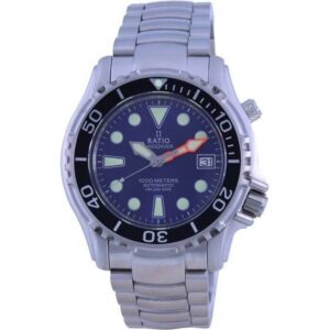Ratio FreeDiver Helium Safe 1000M Blue Dial Stainless Steel Automatic 1066KE26-33VA-BLU Men's Watch