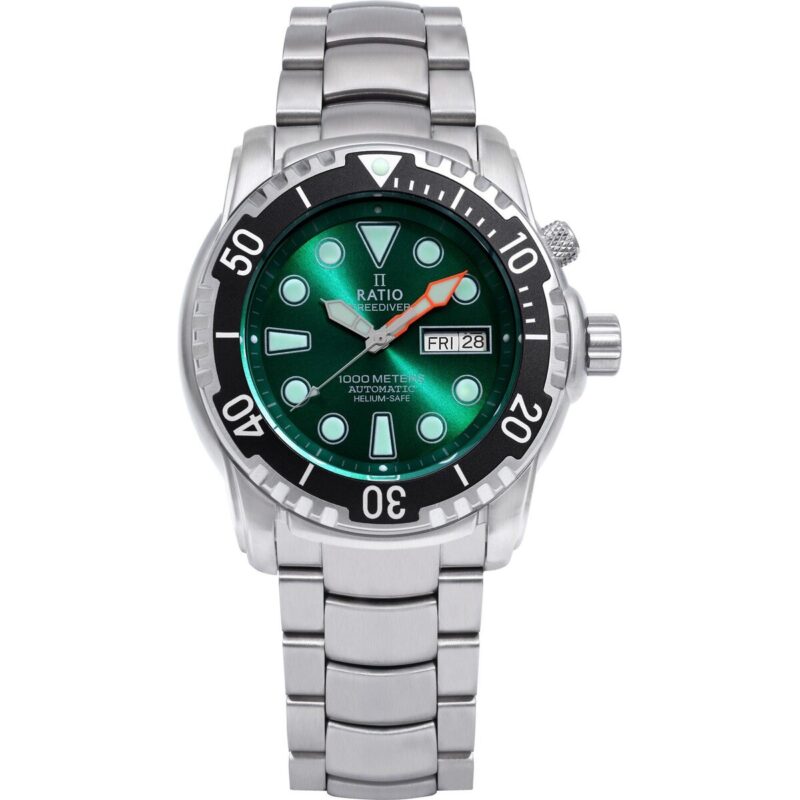 Ratio FreeDiver Helium-Safe 1000M Sapphire Automatic 1068HA96-34VA-GRN Men's Watch