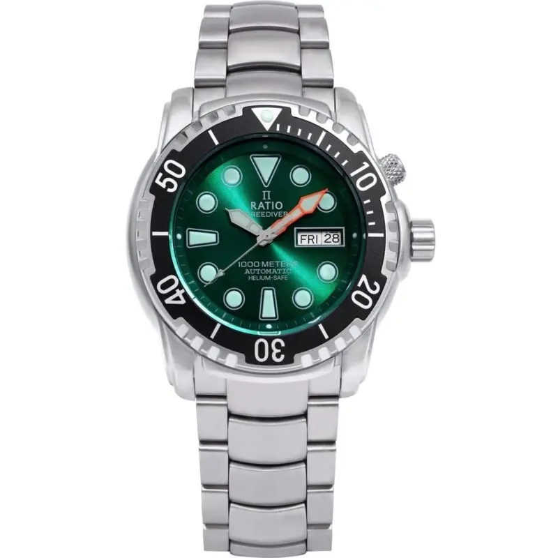 Ratio FreeDiver Helium-Safe 1000M Sapphire Automatic 1068HA96-34VA-GRN Men's Watch