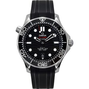 Omega Seamaster Rubber Strap Black Dial Automatic Diver's 210.32.42.20.01.001 300M Men's Watch