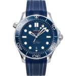 Omega Seamaster Rubber Strap Blue Dial Automatic Diver's 210.32.42.20.03.001 300M Men's Watch
