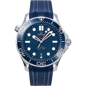 Omega Seamaster Rubber Strap Blue Dial Automatic Diver's 210.32.42.20.03.001 300M Men's Watch